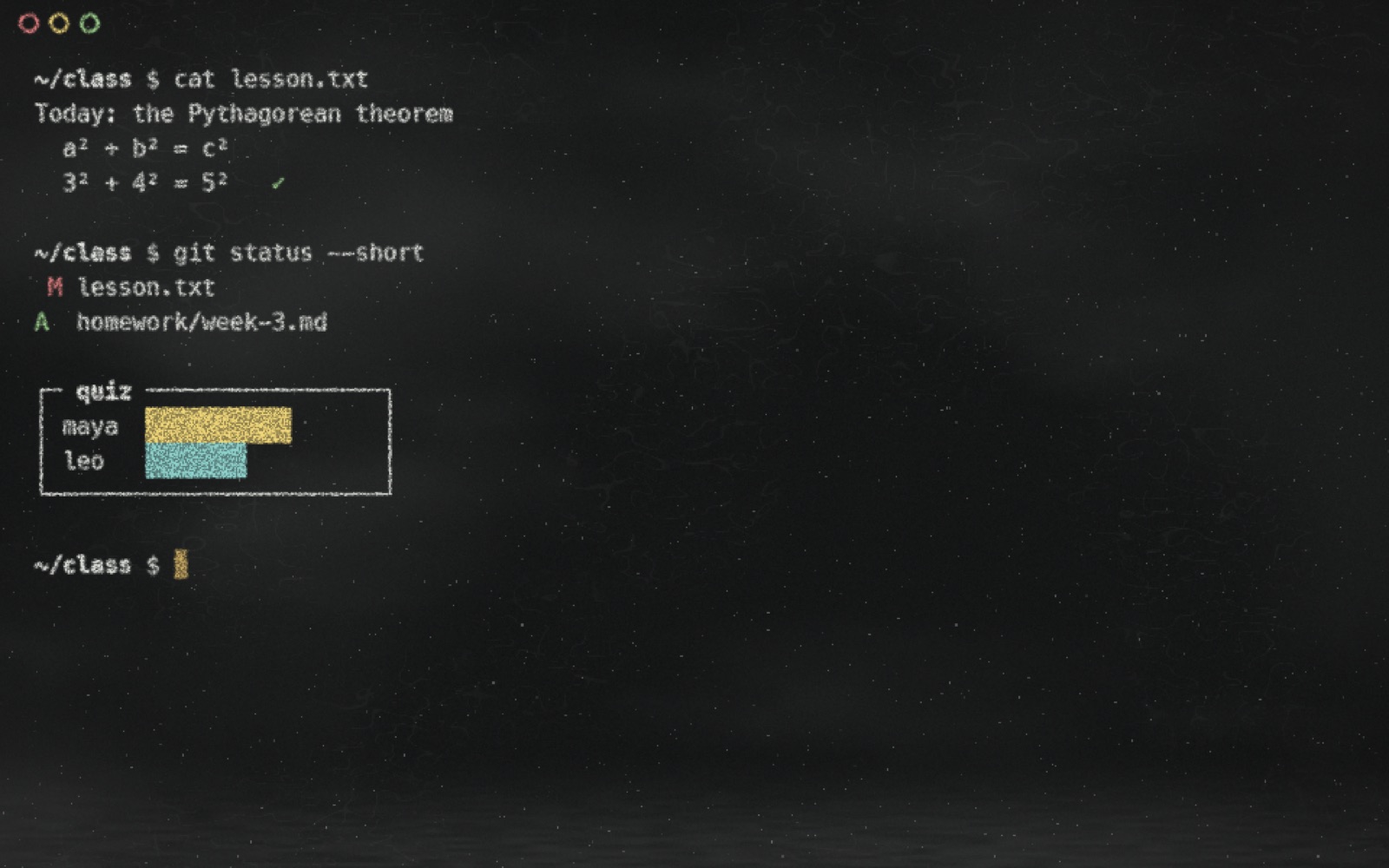 OnePrompt, Chalkboard theme